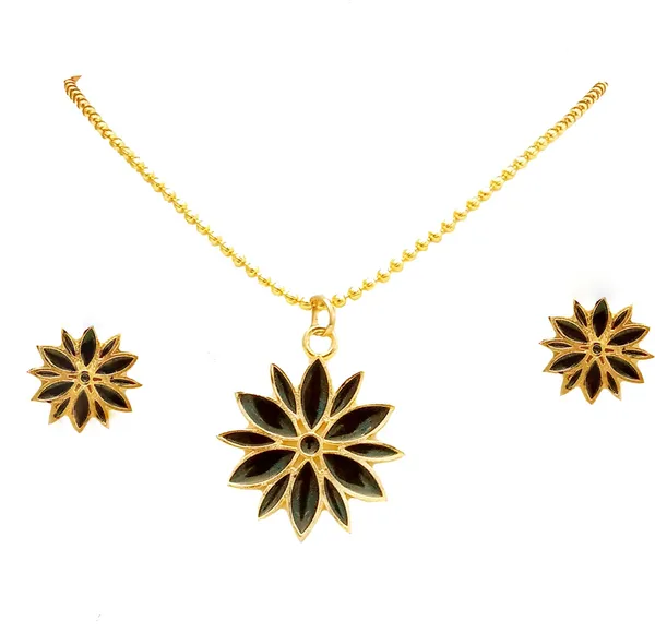 Assamese_Traditional_Gold_Plated_Black_Meenakari_Chain_Jewellery_Set_For_Women
